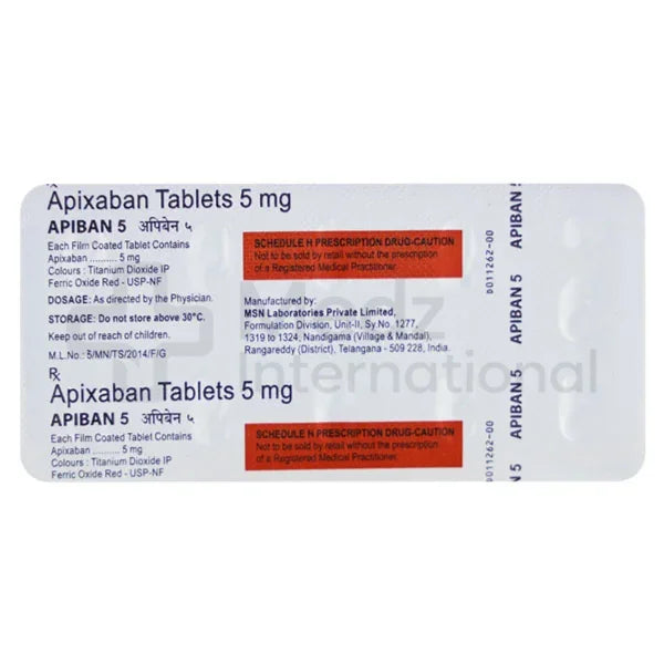Apixaban 5 mg Tablets