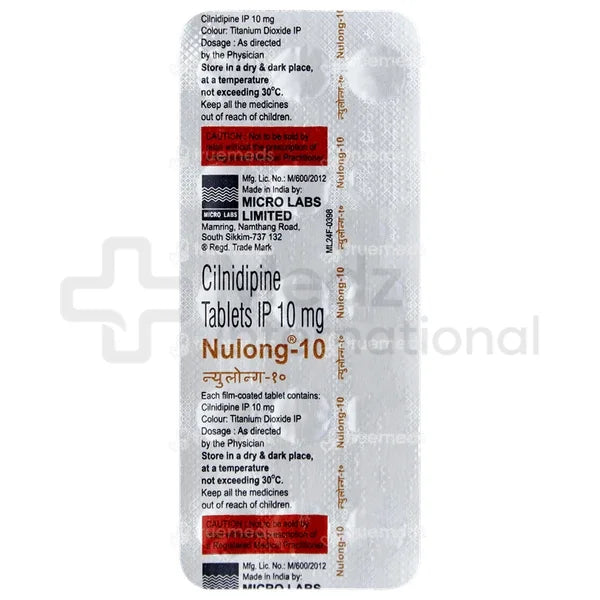 Cilnidipine 10 mg Tablets