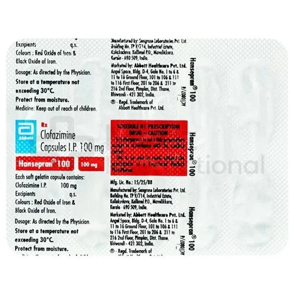 Hansepran Clofazimine 100 mg Capsule