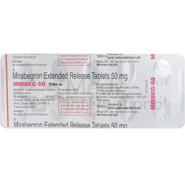 Mirbeg 50 mg Tablet