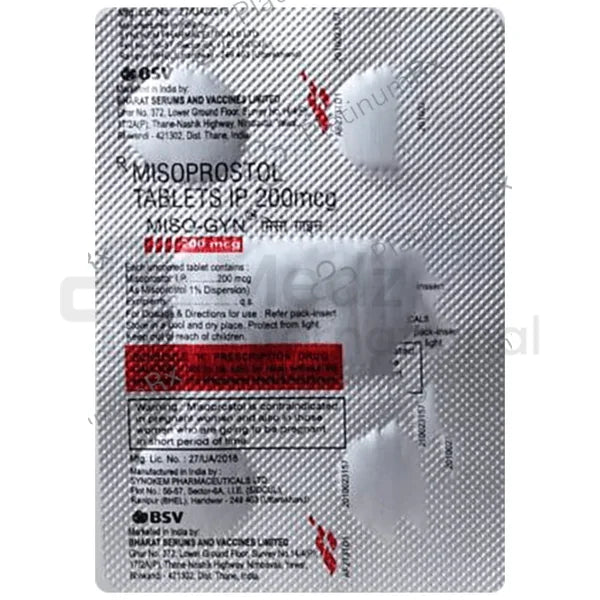 Miso gyn Misoprostol Tablet 200 mcg