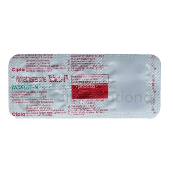 Norlut N Norethindrone 5mg Tablets