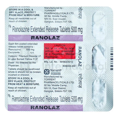 Ranolaz 500 mg Tablet