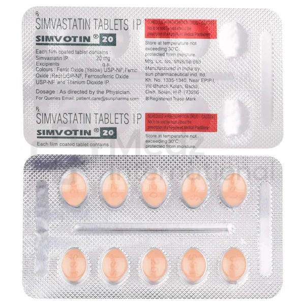 Simvastatin 10 mg/20 mg Tablets