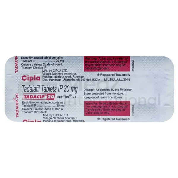 Tadacip 20 mg Tablets