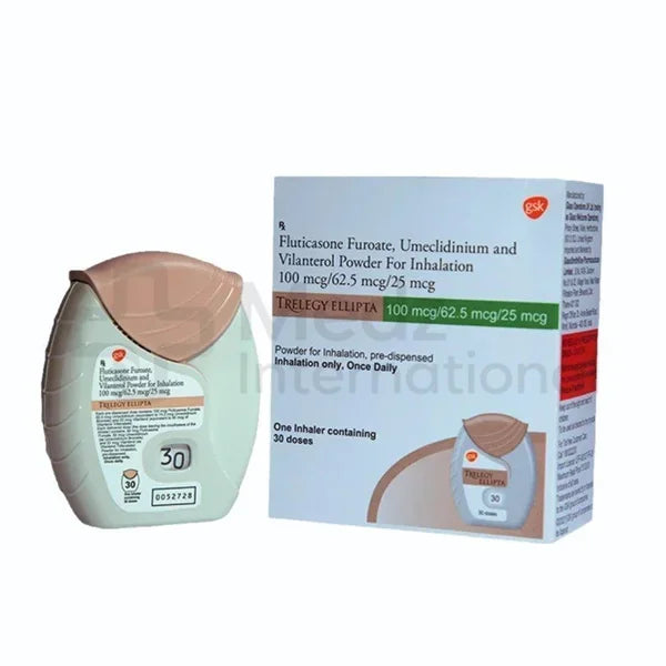 Trelegy Inhaler Fluticasone Umeclidinium Vilanterol Powder for Inhalation