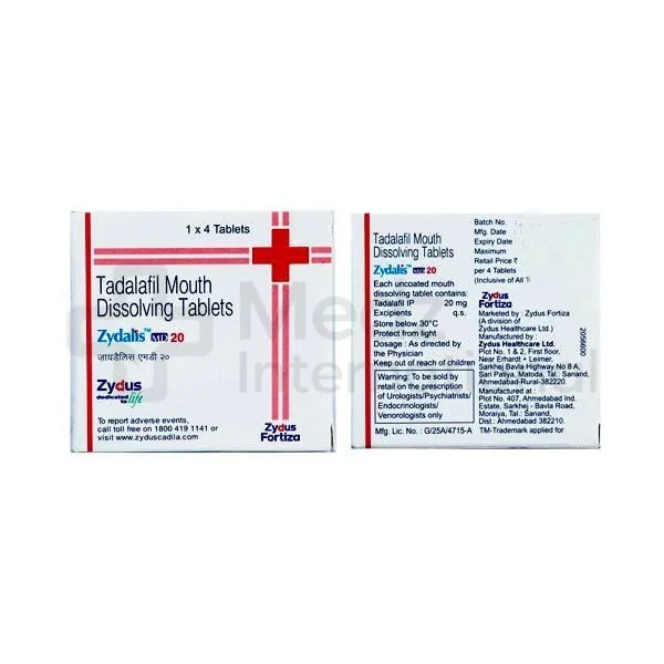 Zydalis MD 10/20 (Tadalafil Mouth Dissolving Tablets)